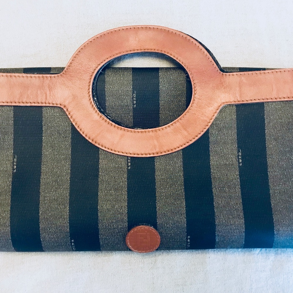 Fendi Vintage Pequin Top Handle Porthole Bag